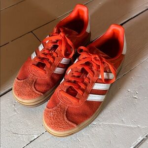 adidas orange and White Athletic Shoes